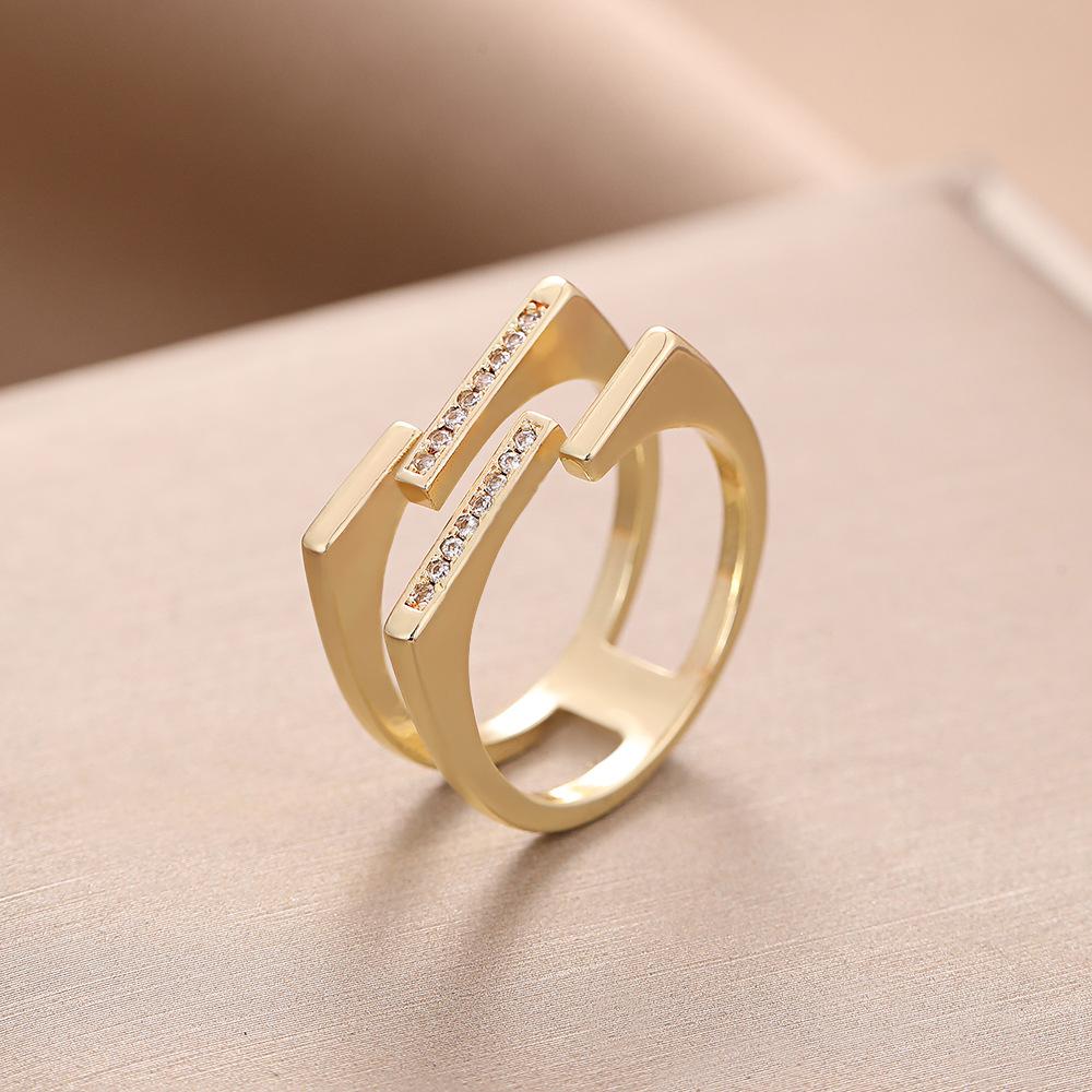 

Модный темперамент, кольцо на открытый указательный палец, женские нишевые модные кольца с индивидуальностью Opening adjustable золотой