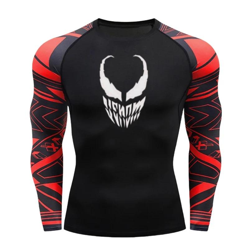 MMA Rash Guard T-shirt For Men 3D Printing Sublimation Sport Compression Boxing Clothing Kickboxing Long Sleeves Surf Shirts