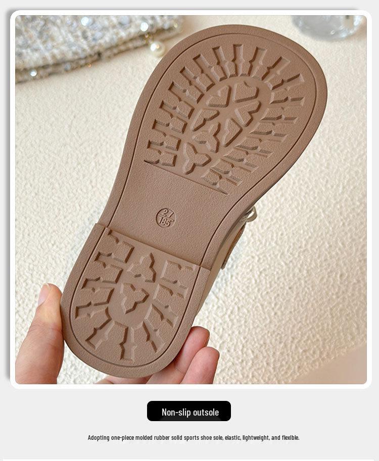 Sapatos de Princesa com Laço de Couro para Meninas com Sola Macia e Acabamento em Renda para Primavera e Outono