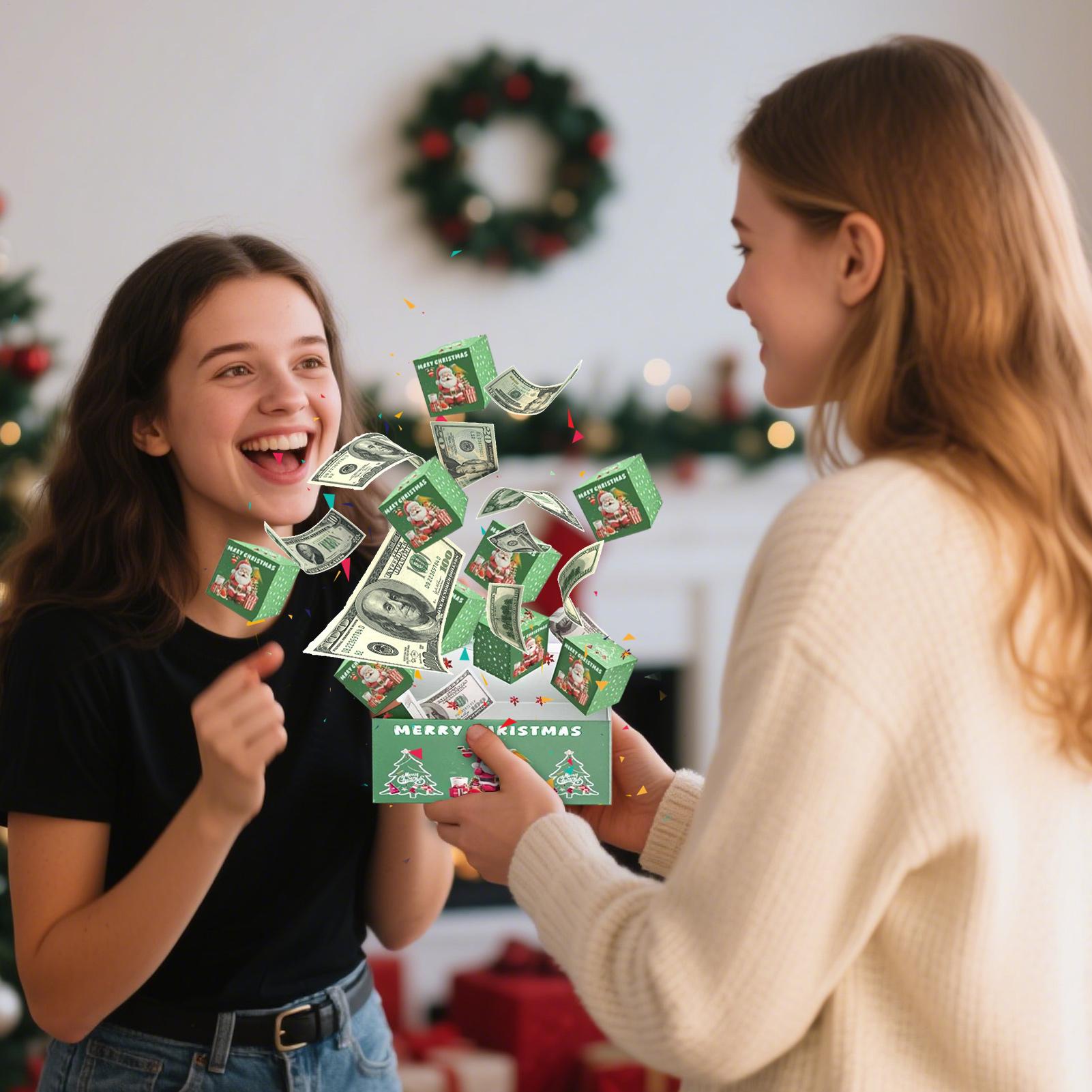 

Christmas Boxes Christmas surprise gift box surprise money gift box Christmas Money Box Festive Container Holder for Festival S