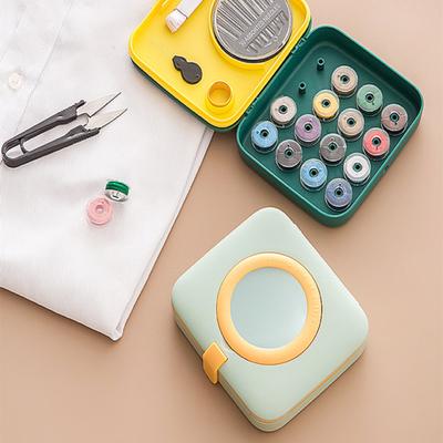 Cutie de cusut cu lupă Organizator de depozitare ață de ac Unelte portabile de cusut multifuncționale potrivite pentru călătorii acasă