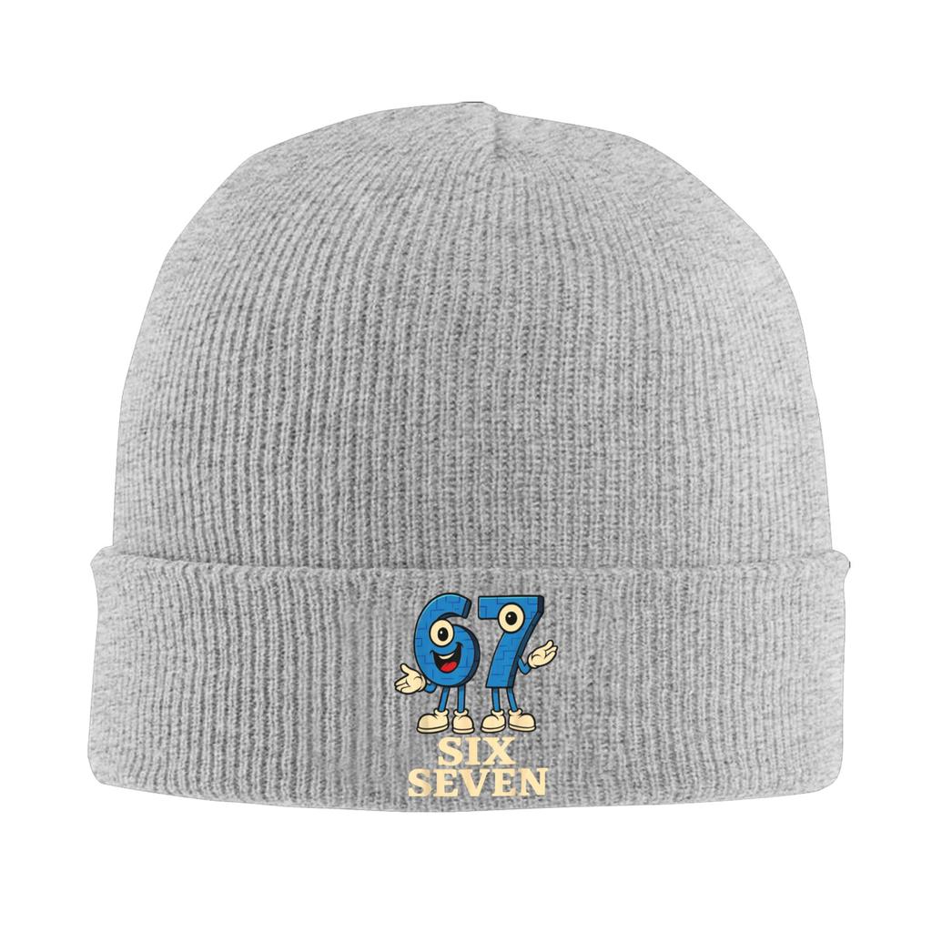 Six Seven  Funny Italian Brainrot Beanie Hat For Unisex  Warm Knitted Skull Cap