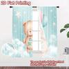 2D Flachdruck 2 Stück Vorhänge Bären Luftballons Digital Bedruckt Polyester Vorhänge Festliche Wanddekoration Verwendung für Übergröße Outdoor