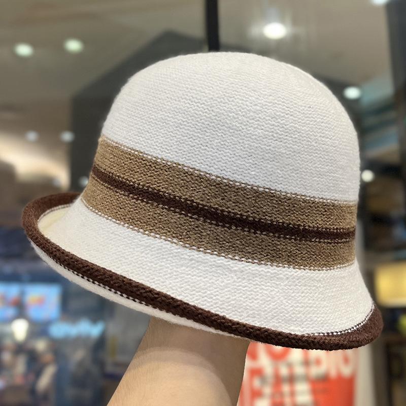 Retro gekräuselte Fischerhut Kinder Herbst und Winter Britisches Temperament Zylinder zeigt kleines Gesicht elegant Wollbeckenhut Tide