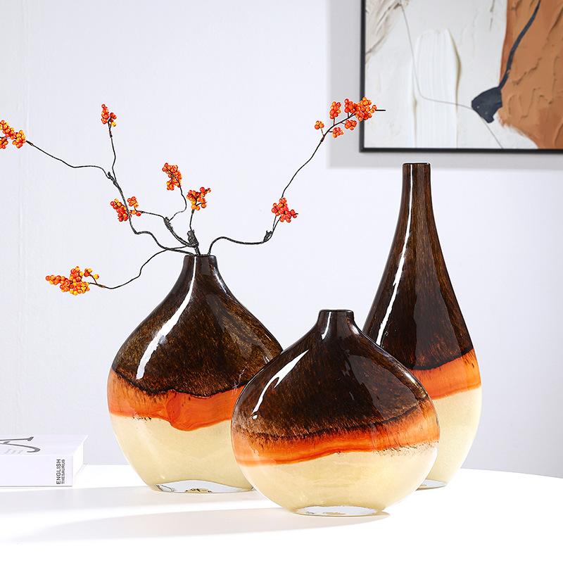 Glazen Vaas Gekleurd Verloop Dikke Glazen Fles Hydrocultuur Terrarium Bloemschikken Accessoires Woondecoratie