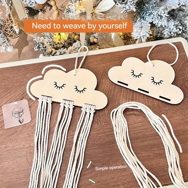 A Personal, Handmade DIY Cloud-shaped Wooden Hairpin Storage Box, Featuring 6 Storage Lines To Conveniently Store Hairpins