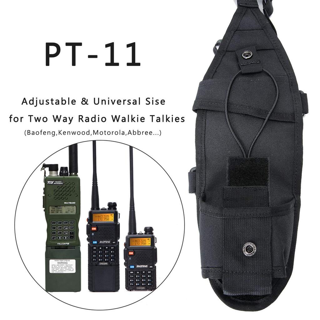 ABBREE Double Radio Shoulder Harness Holster Chest Holder Radio Case Vest Rig for Baofeng Motorola Midland Cobra 2-Way Radio Walkie Talkie