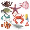 Marine Life Model Ornament: White Whale, Sea Turtle, Clownfish, Seahorse, Octopus, Jellyfish, King Crab, Starfish.