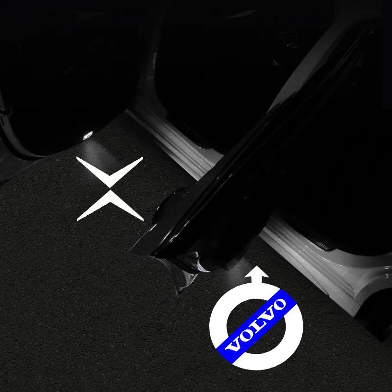 2Pcs Car LED Door Welcome Light For Volvo V40 V60 V90 XC40 XC60 XC90 S60 S90 Projector Logo Ghost Shadow Light Auto Accessories