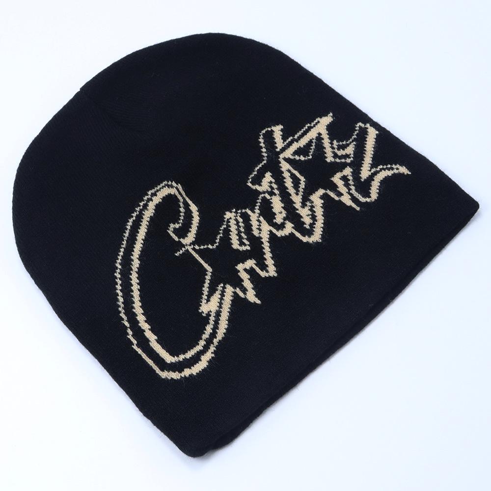 Versatile Street Fashion Hip Hop Knit Beanie - Trendy Jacquard Hat for Warmth and Style