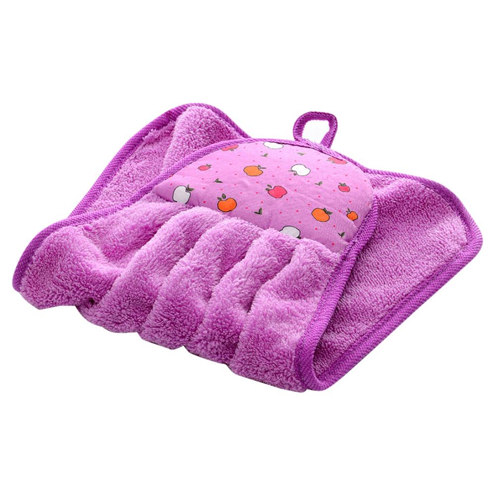 Coral Velvet Hand Towel Hanging Kitchen Hand Dry Towel Fast Dry Soft Dish Wipe Cloth for Kitchen Bathroom Use (7 Color)