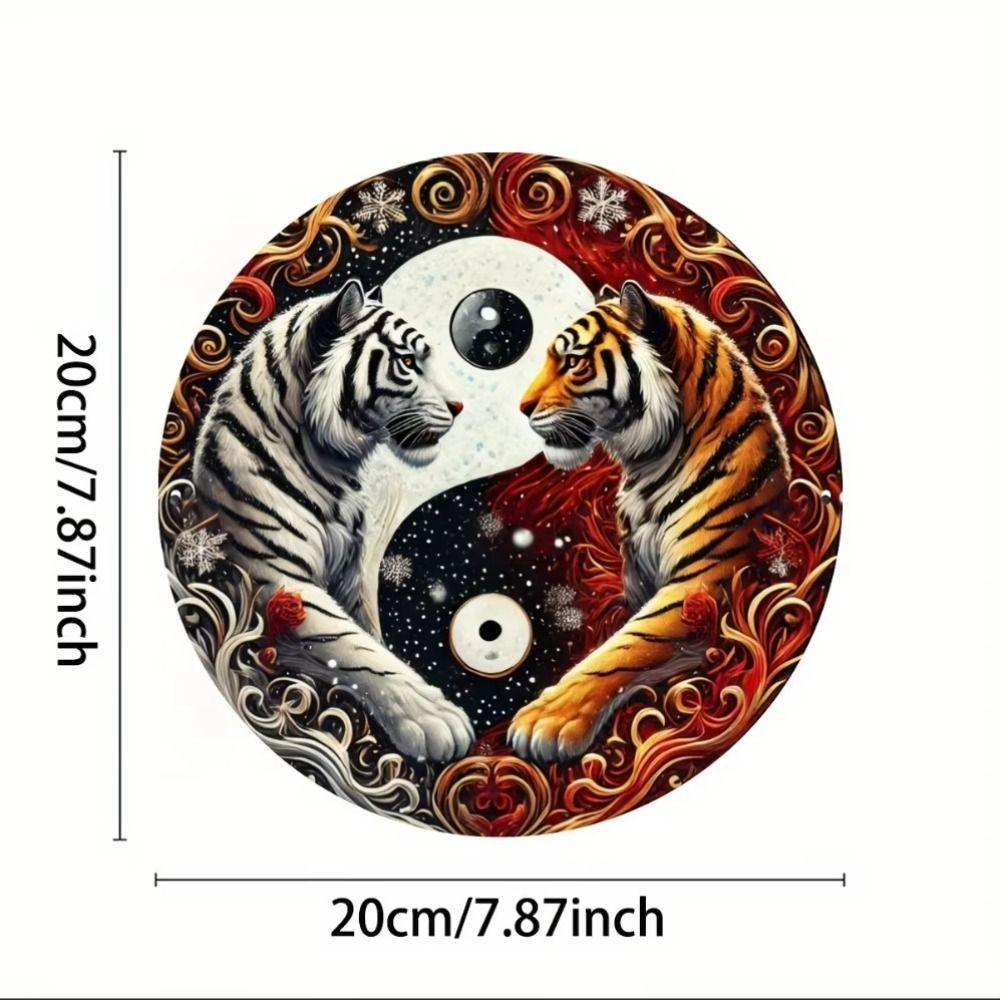 Tin Art Painting Metal Wall Decor 20x20cm Handmade Craft Home Decorative Plate