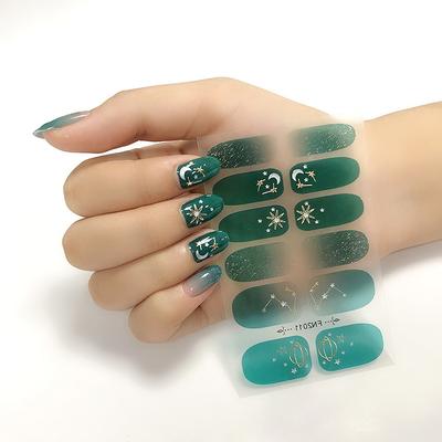 Αυτοκόλλητα νυχιών Bronzing Fashion Full Cover Nail Patch Αυτοκόλλητα Μανικιούρ Καλοκαιρινό Απλές Χαλκομανίες μεμβράνης νυχιών Art Εργαλείο DIY Accessories