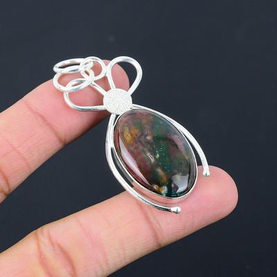 Friendship Day Sale Bloodstone Stone Sterling Silver Birthday Pendant Jewelry