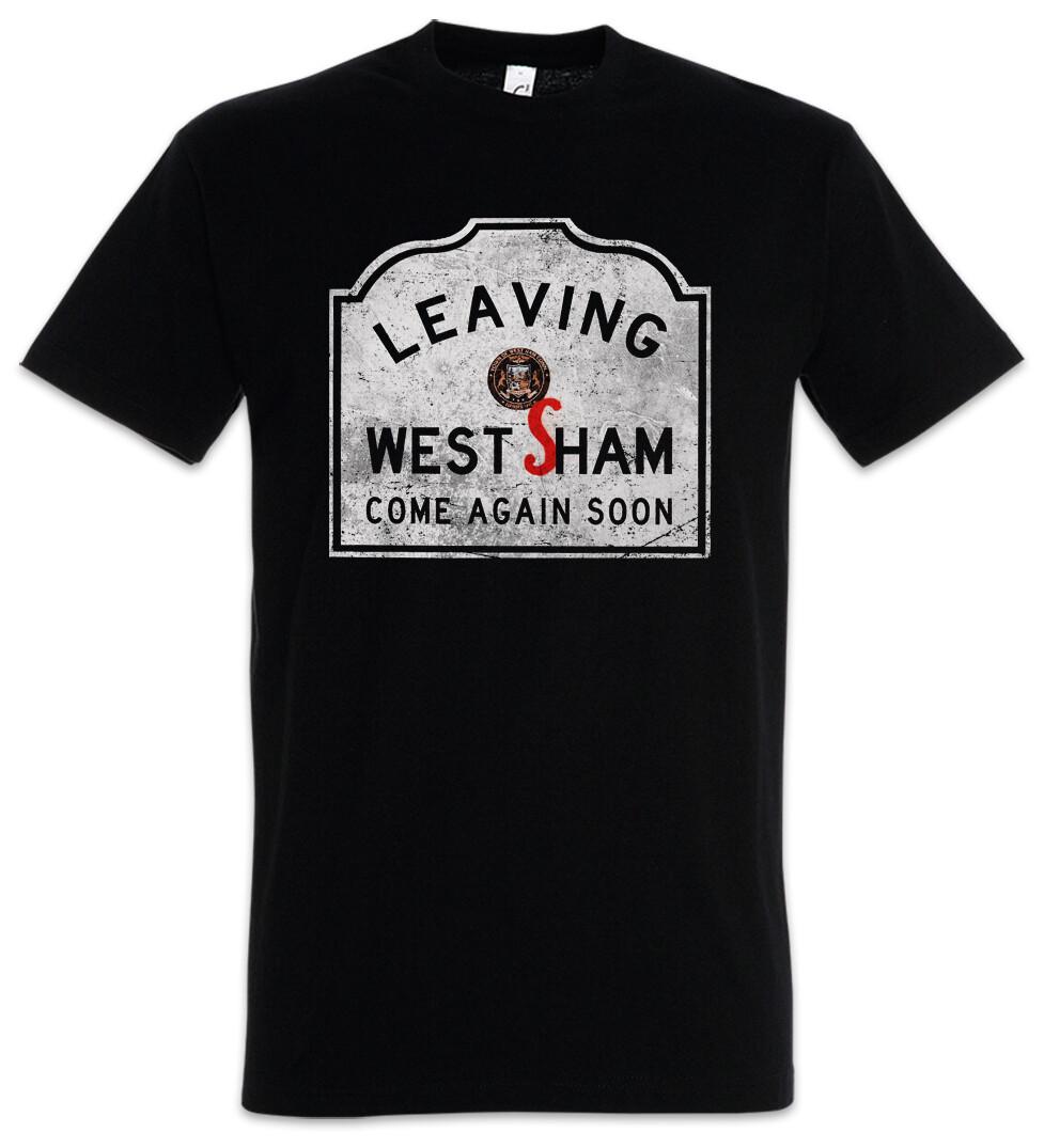 Leaving West Sham T-Shirt The Road Sign Society Symbol New Logo Ham Allie Becca M