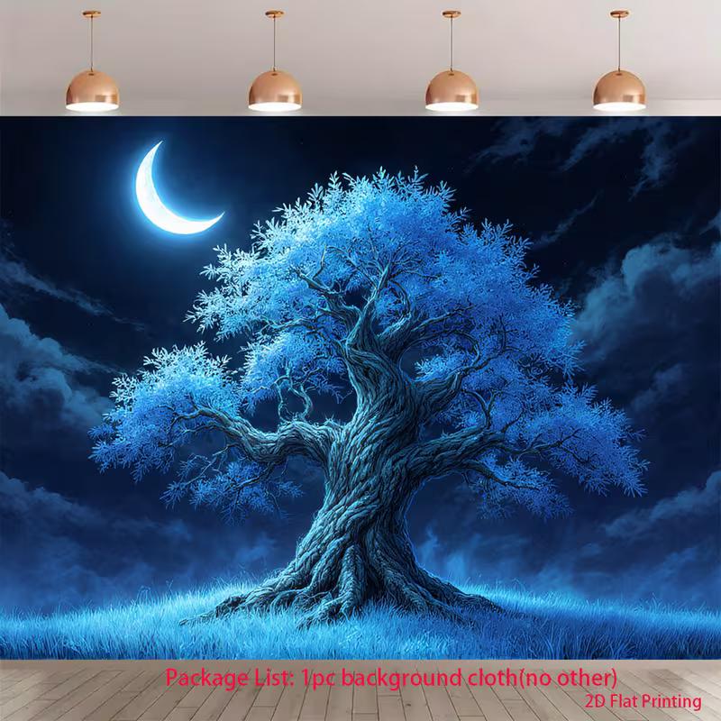 

2D Printing Moonlit Tree Backdrop for Fantasy & Night Themed Photography 47.2x31.5inch/120*80cm