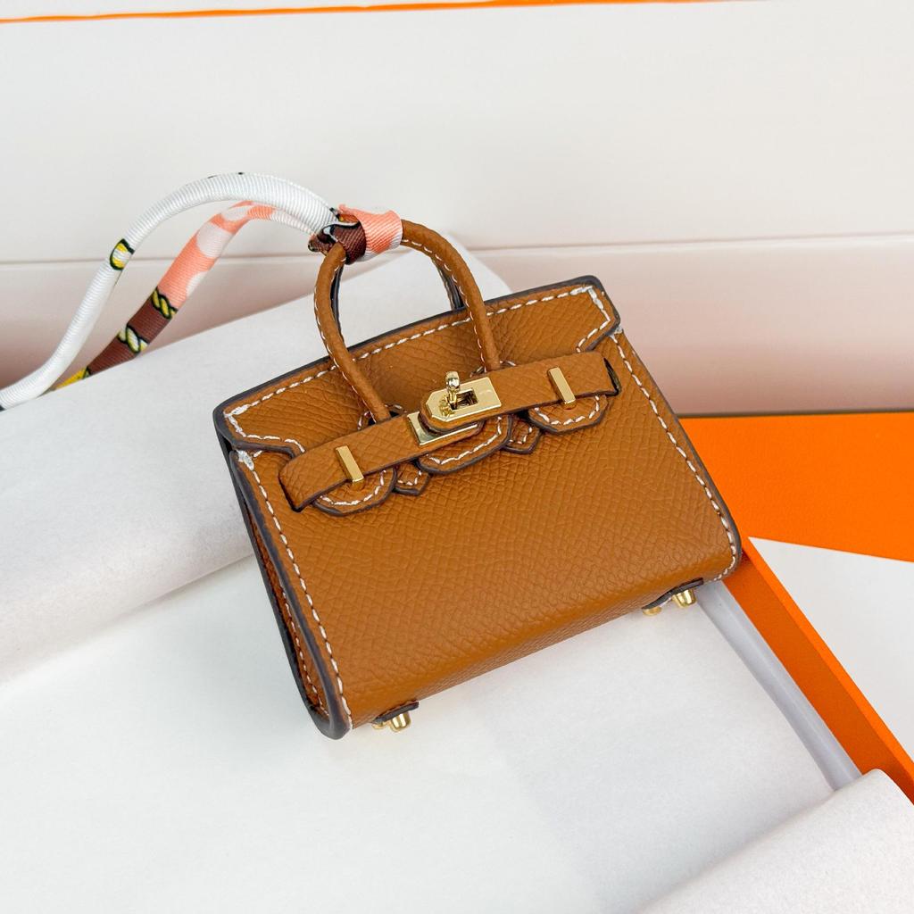 Chic Mini Bag Charm - Cute Earphone Pouch & Coin Purse with Car Keychain Decoration.