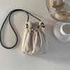 IELGY Art Drawstring Design Canvas Mobile Phone Bag Light Casual Mini Shoulder Messenger Bag