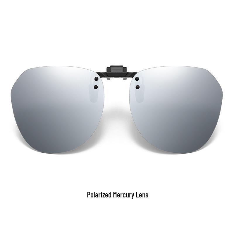 Unisex Ultra-Light Polarized Flip-Up Clip-On Sunglasses for Driving with UV Protection for Prescription Glasses