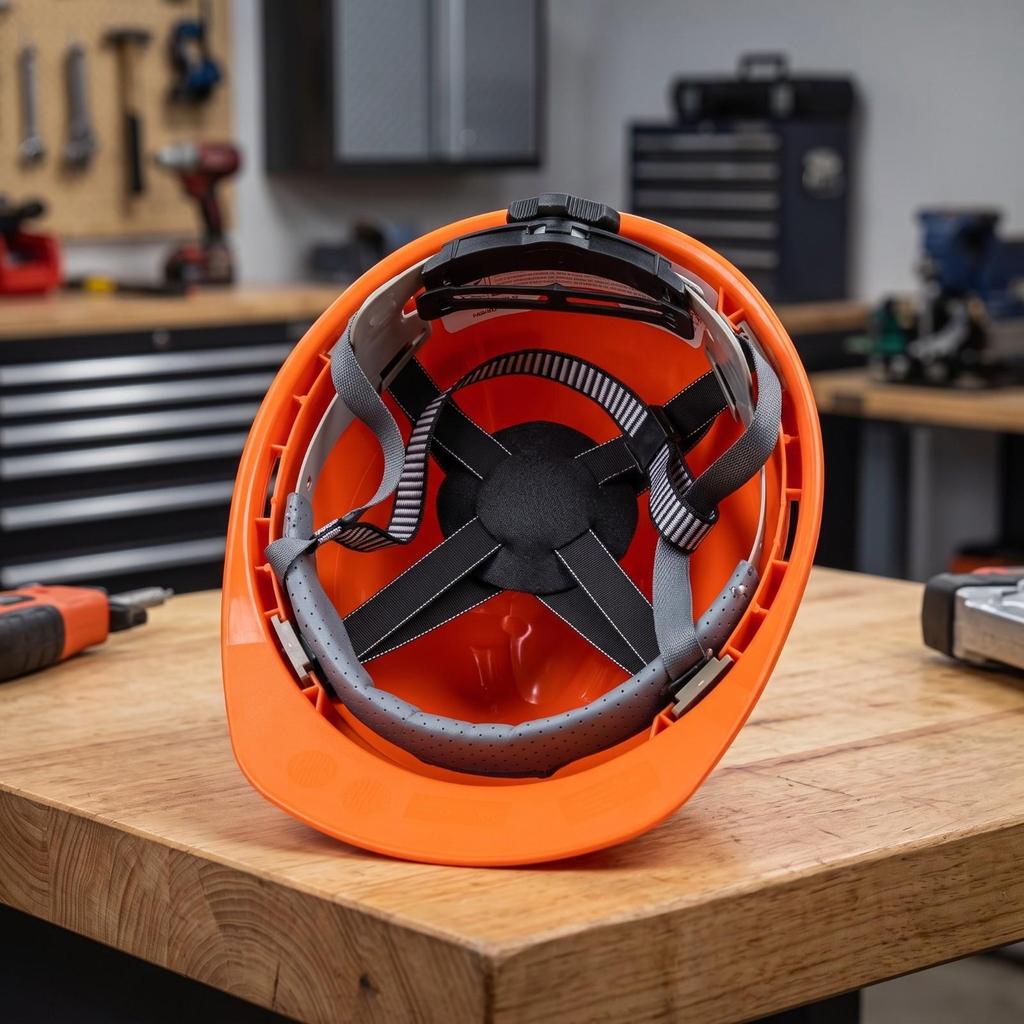 Helmet Suspension Liner with Four-Point Straps Replaceable for Industrial Work