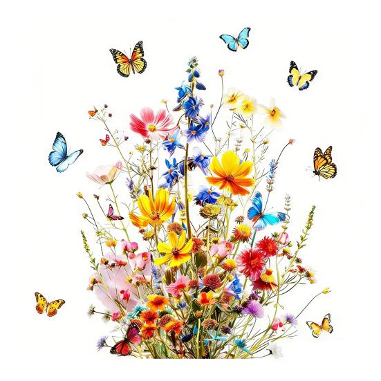 

Window Sticker Double Sided Design Glass Decals Waterproof PVC Chrysanthemum Pattern Sticker Home Wall Decor B