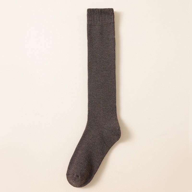 Women's Thick Terry Calf Socks - Warm, Slimming, Solid Colors - Long Japanese JK Style for Autumn and Winter
