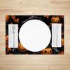 Halloween Placemats Dining Table Spooky Pumpkin Bat Moon Themed Table Mats Party Decor Trick or Treat Dinner Durable Washable