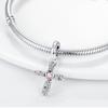 Copper Cross Pink Zirconium Pendant Suitable For Original Bracelet Diy Popular Exquisite Jewelry