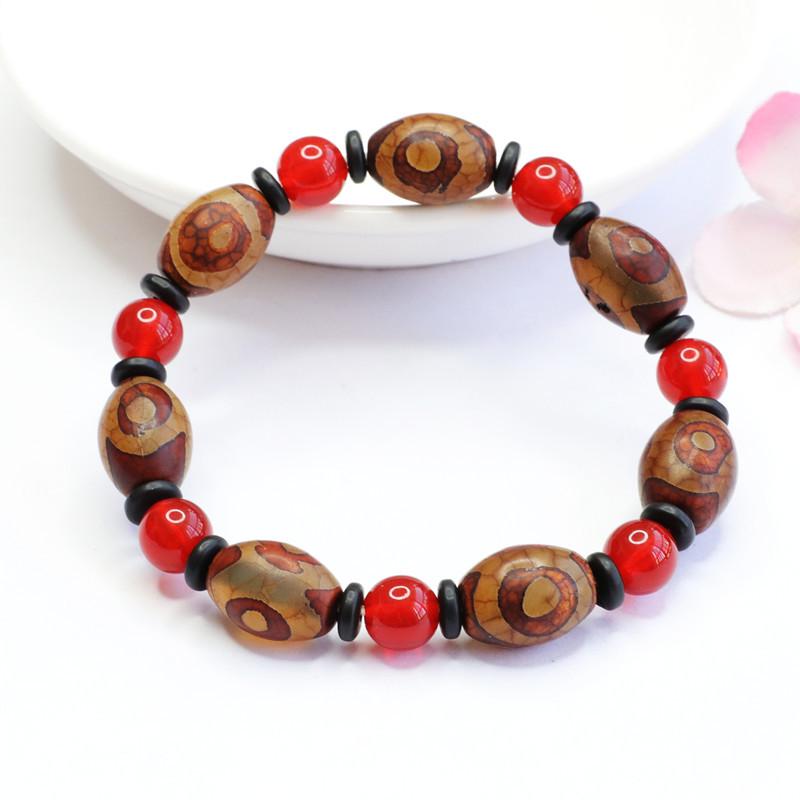 Juan Yu Schwarzer Achat & Neunäugige Dzi-Perle Armband MN3063001