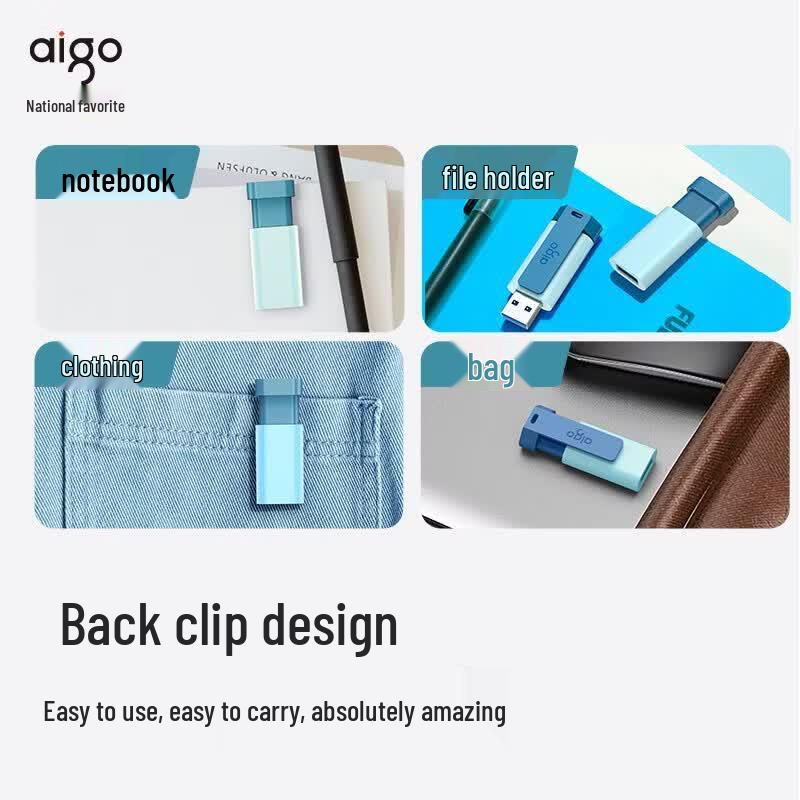 aigo U132 USB 3.2 Clip-on Retractable Flash Drive