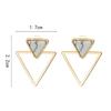 Simple Women Double Triangle Hollow Pendant Jacket Ear Stud Earrings Jewelry