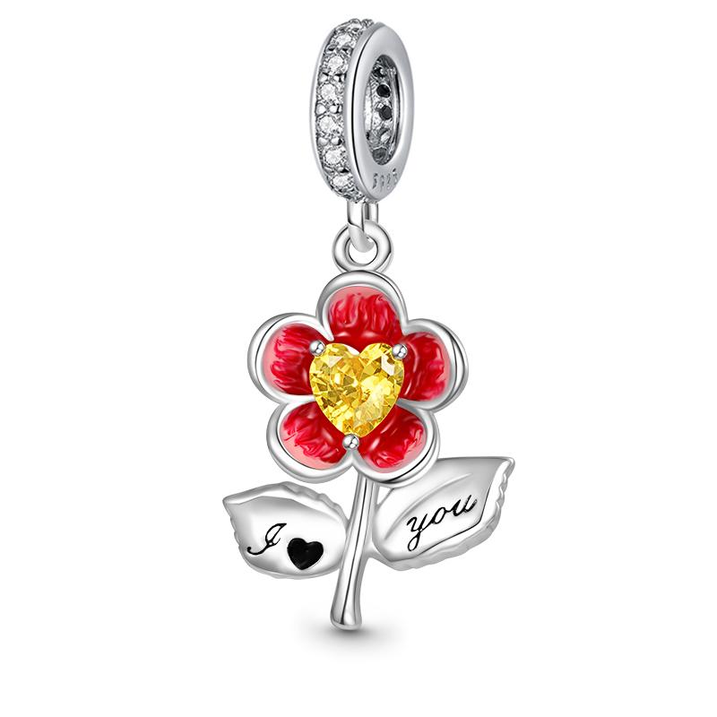 New Copper Charm Fit Original Bracelet Accessories Women Jewelry Spring Flower Lucky Four-Leaf Clover Sunflower