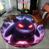 Pokemon Gengar Druck Runder Teppich, Kinderzimmer Bodenmatte Rutschfest Wohnzimmerteppich, Waschbarer Teppich für Heimdeko Geschenk Potdemiel