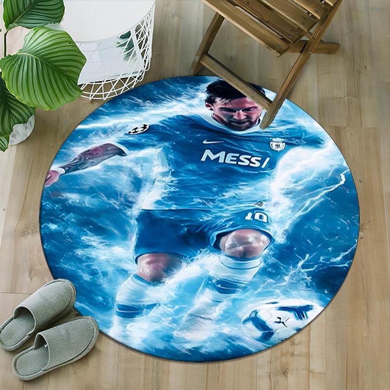 1pc M-Messi5 Carpet, Round Rug, Comfortable, Suitable for Entryways, Living Rooms, Office, And Bedrooms, Christmas Decoration