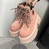 Thick-soled inner height-increasing tooling short boots New autumn rhubarb boots Martin boots women's