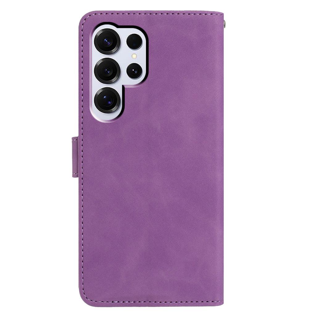 For Samsung Galaxy S25 Ultra Case Butterfly Flower Imprinted PU Leather Wallet Stand Phone Cover