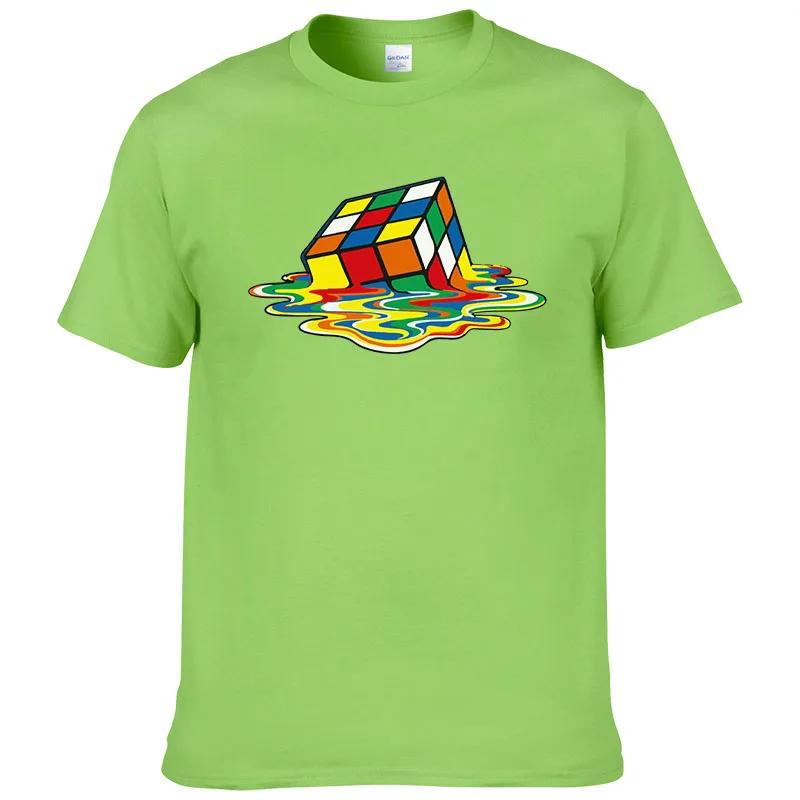 Letné Bavlnené Tričko Rubikova Potlač Tričko Vtipné Hipster Grafické Tričko Top Unisex Muž Krátky Rukáv Cool Tričká #304
