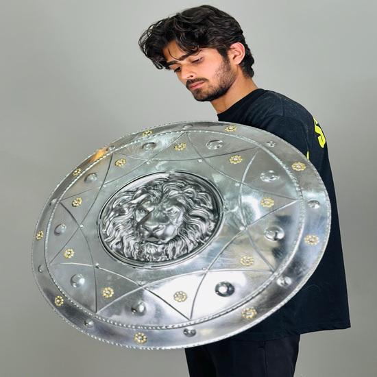 Lion Face Shield Crusader Round Shield Medieval Knight Armor Steel Polish Shield Best Gift