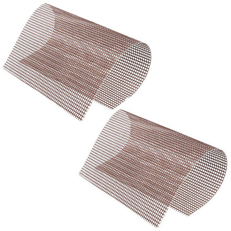 Bbq Grill Mat Mesh 2 Pcs Non Stick Teflon Cooking Grilling Sheet Liner Fish New