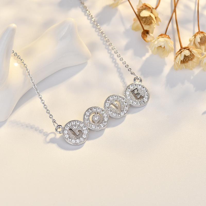 BELLA BOX Best-selling Popular Micro-set Zirconium Love Letter Necklace For Collarbone - Versatile Jewelry For Women