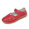 Women's Plus Size Closed Toe Roman Sandals, breathable hollow out flat design with comfy soft fit for daily casual walking wear