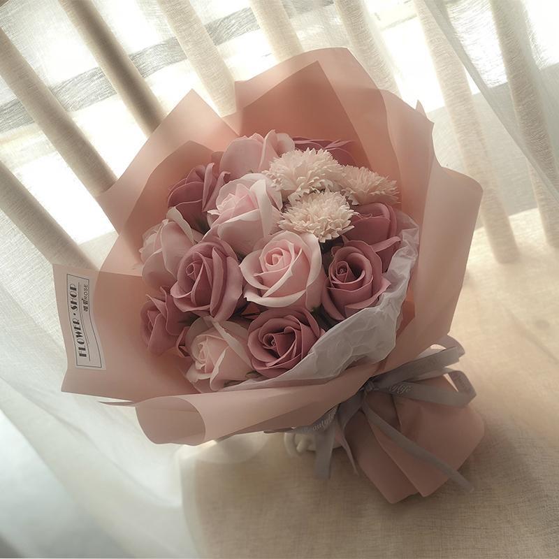 Preserved Rose & Carnation Bouquet - Perfect Birthday or Valentine's Gift for Mother, Teacher, or Girlfriend