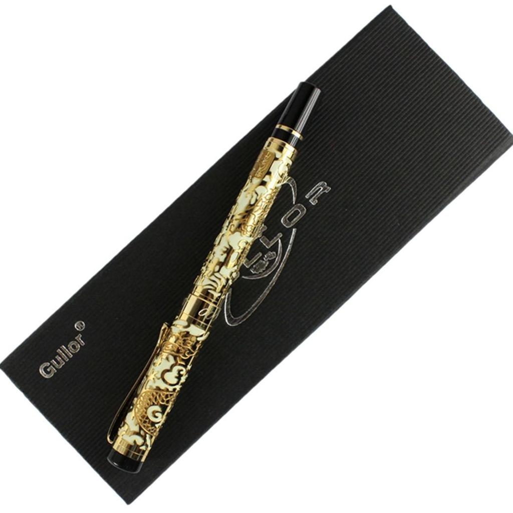 Gift Box Gullor Advanced Roller Pen Jinhao5000 Apricot and Gold Dragon Year