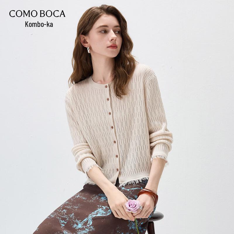 Komnboka 2026 S/S Silk Blend Textured Knit Cardigan XL