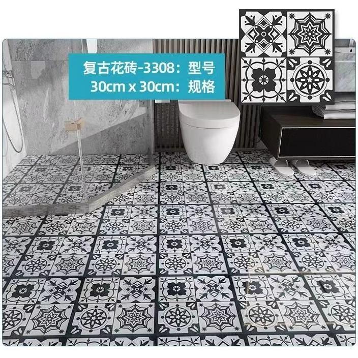 30.48x30.48cm PVC Waterproof Self-Adhesive Floor Tile, SPC Vinyl Peel and Stick for Bathroom Balcony Kitchen, Easy DIY Home