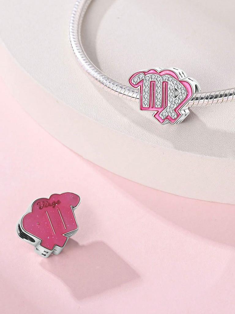 Charm Bead Components Plata Pink symbol Bead Components Charm Bead Component Copper Metal Plated Compatible With Charm Bead Components Copper Metal