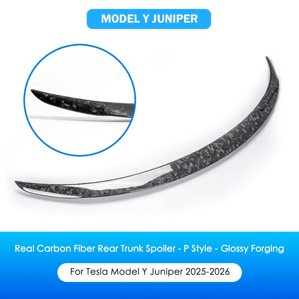 Heenvn Real Carbon Fiber Car Rear Trunk Spoiler For Tesla Model Y Juniper Model 3 Highland 2025 2026 Wing Exterior Accessories