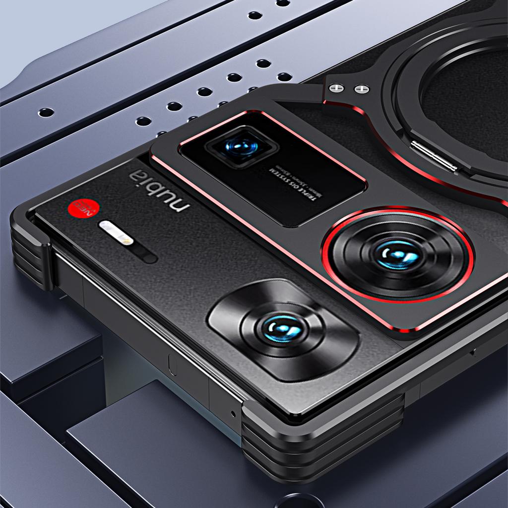 For ZTE Nubia Z60 Ultra/Z60 Ultra Leading Kickstand Case Metal Bumper Magnetic Phone Cover