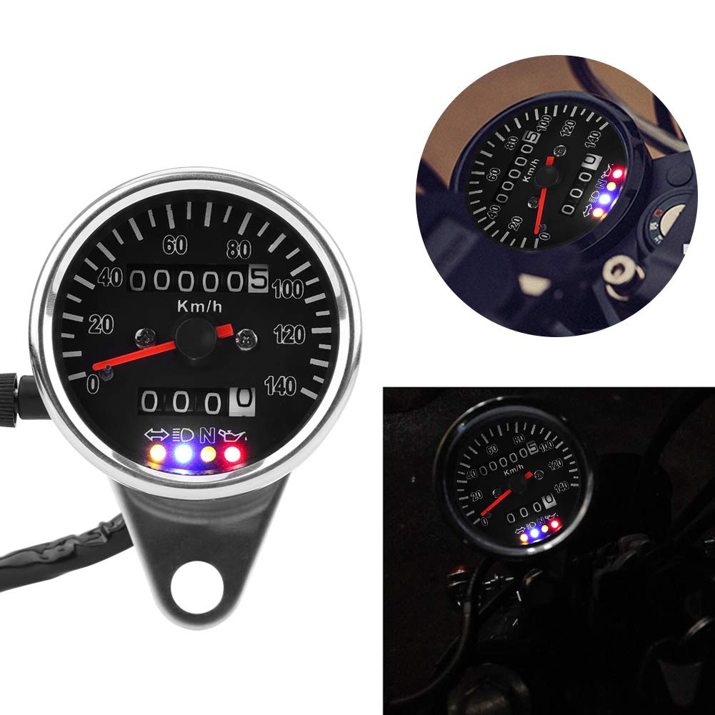 65mm Speedometer Mechanical Waterproof UV Protection LED Light Motorcycle Odometer with Indicator