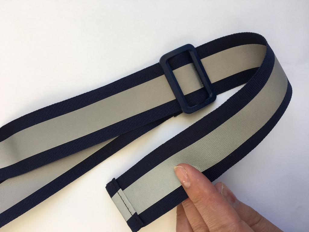 Navy Reflective Sash with Reflective Buckle Double-Sided (Navy Blue)
